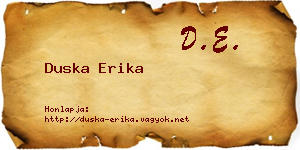 Duska Erika névjegykártya